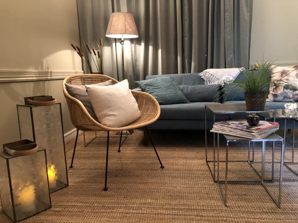 Relax utanför bastu i hotellet